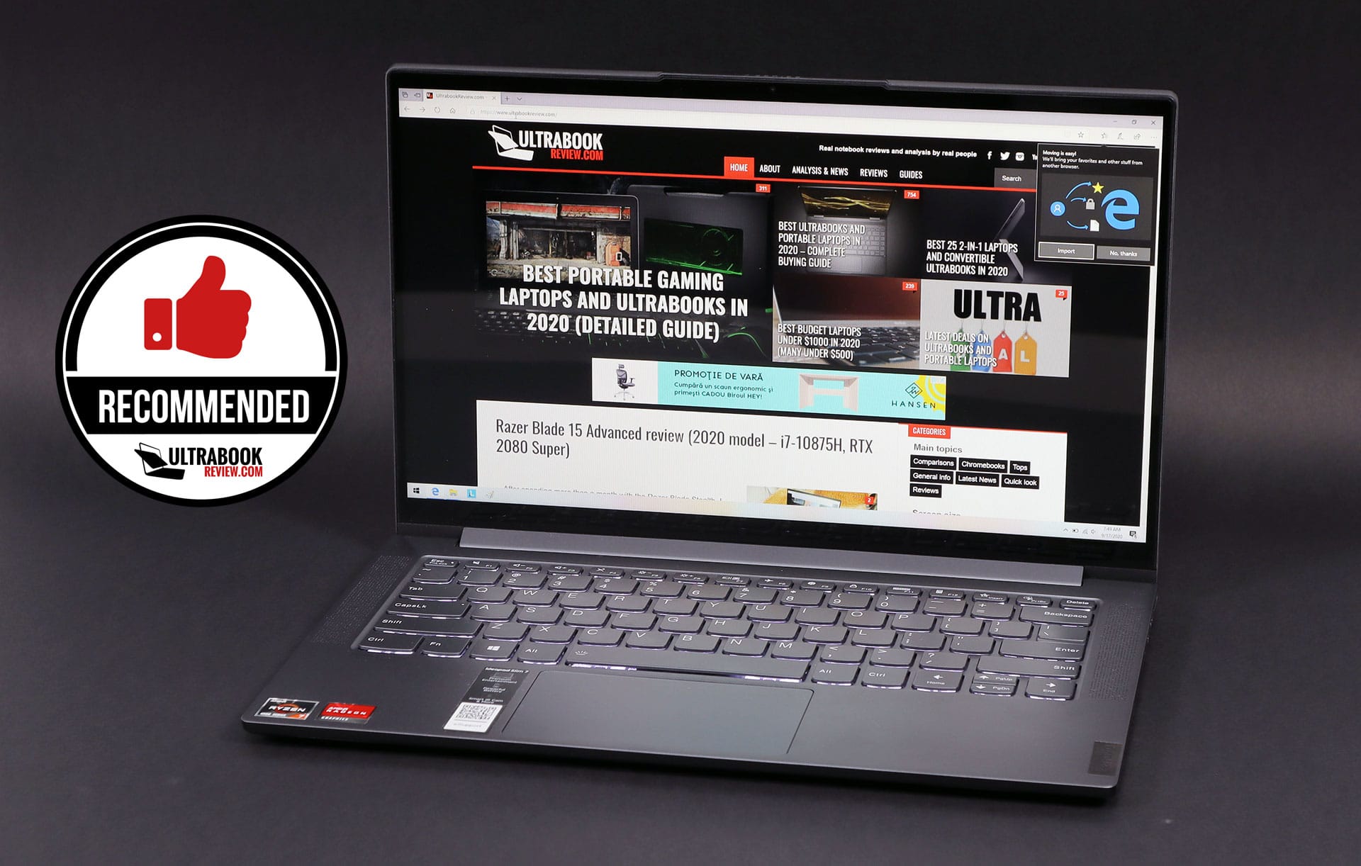 Lenovo Yoga Slim 7 14ARE05 in Review: Compact Powerhouse with Good